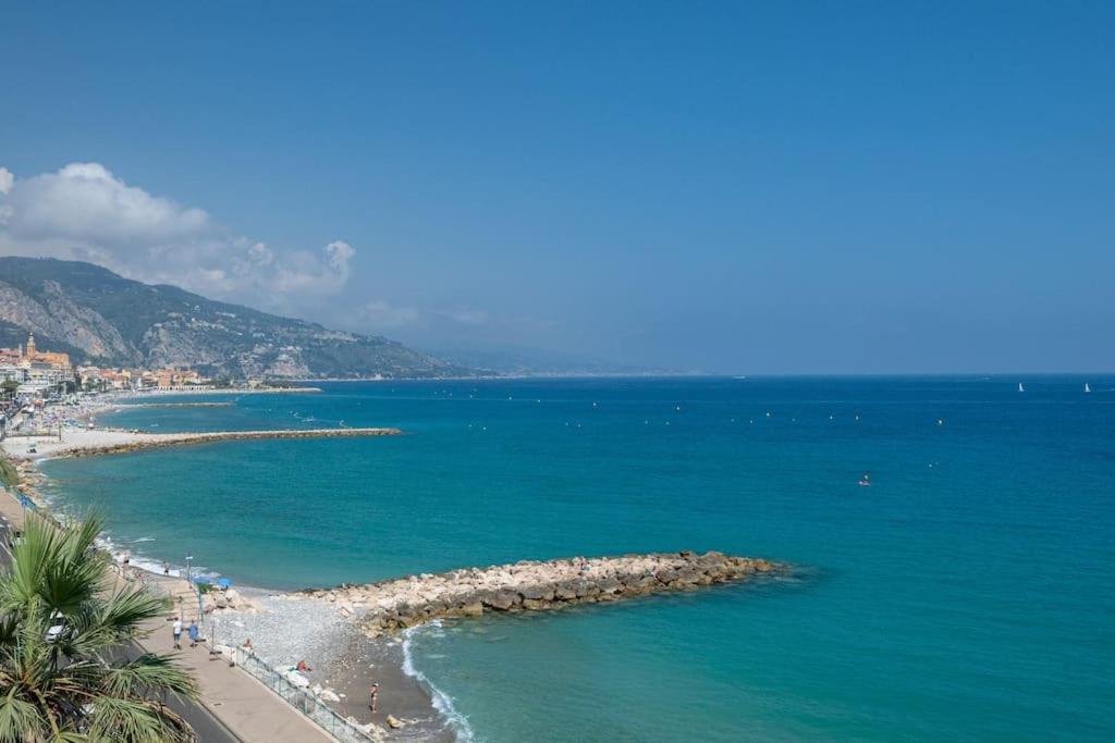 Le Panorama -Vue Exceptionnelle - Dernier Etage - Front De Mer Menton Dış mekan fotoğraf